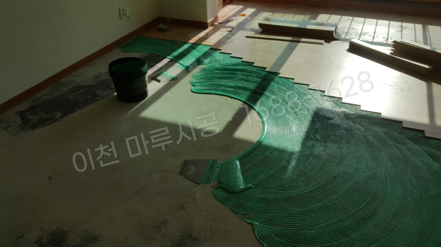 이천 송정동 온돌마루 이건 제나 체리 바닥공사 마루시공업체 시공 중